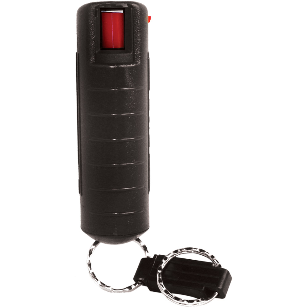 Pepper Shot 1.2% MC 1/2 oz pepper spray hard case belt clip and quick release keychain black view 3